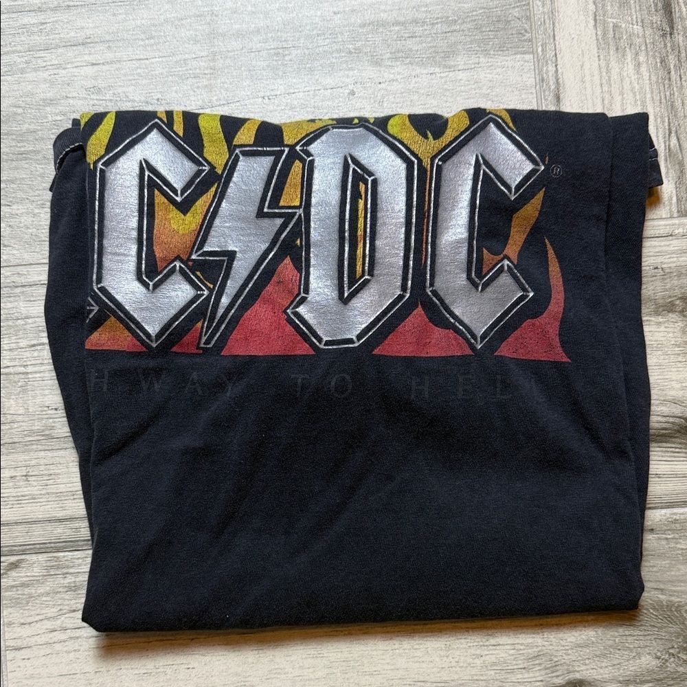 AC/DC Black Tee with Flame Graphic Size 3X